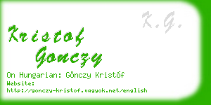 kristof gonczy business card